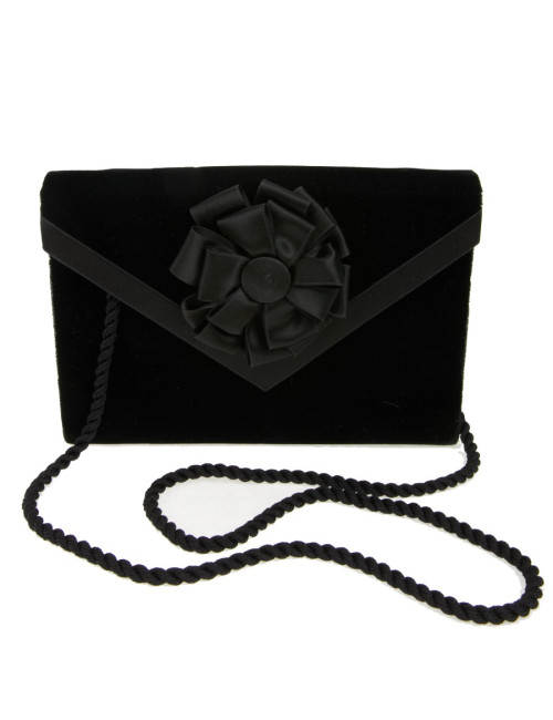 Sac pochette Christian Dior velours noir vintage