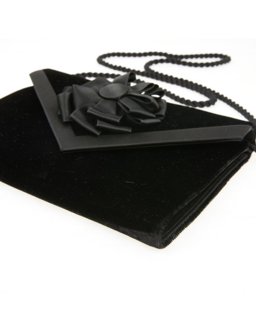 Sac pochette Christian Dior velours noir vintage