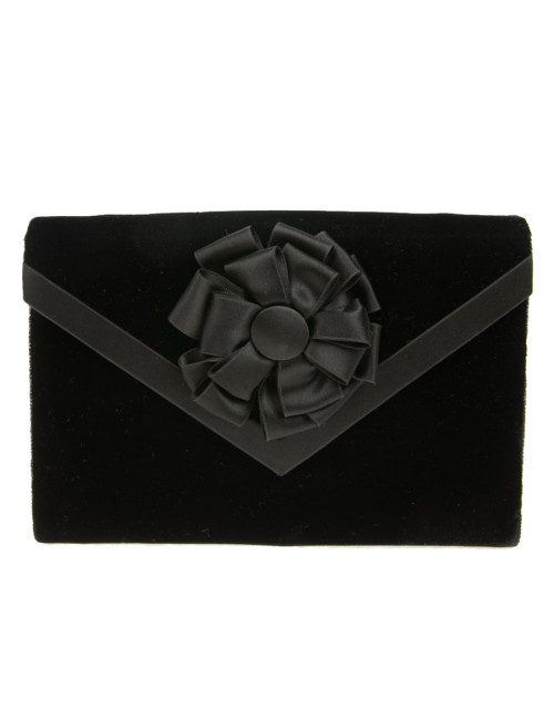 Sac pochette Christian Dior velours noir vintage