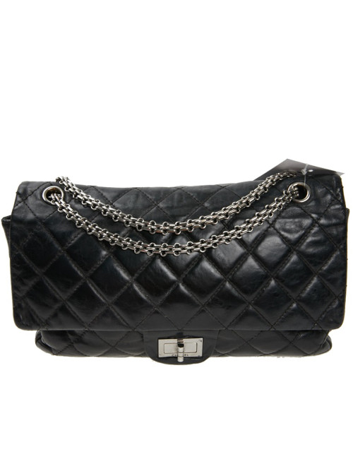 2.55 Chanel cuir vieilli noir