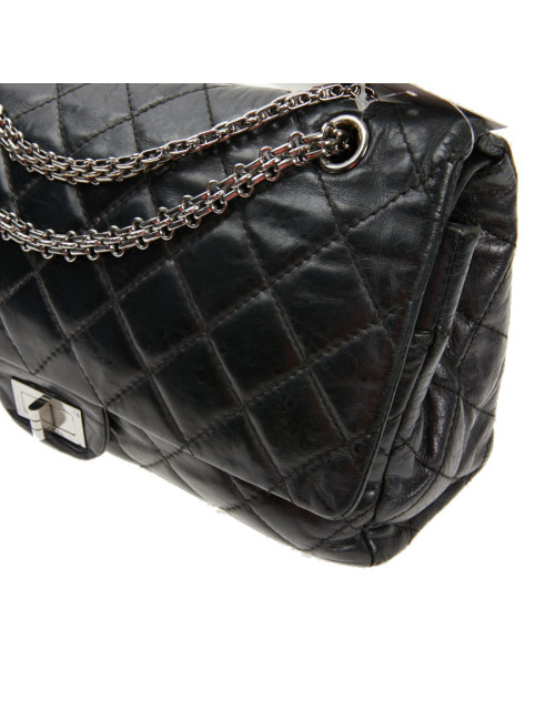2.55 Chanel cuir vieilli noir
