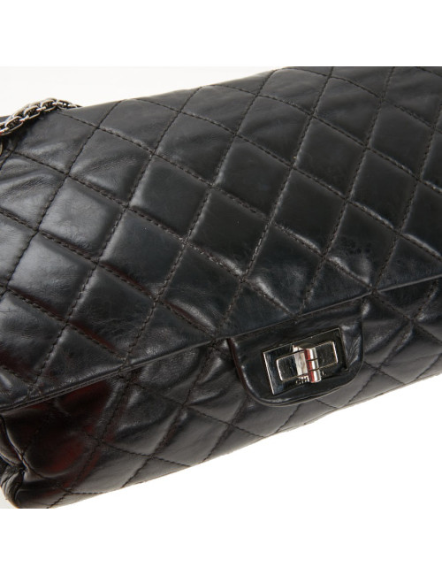 2.55 Chanel cuir vieilli noir