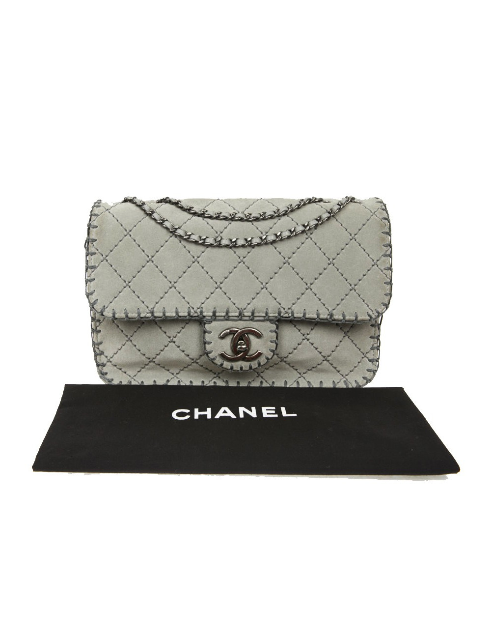 Sac Chanel surpiqûres vertes