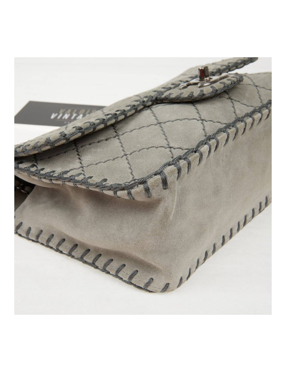 Sac Chanel surpiqûres vertes