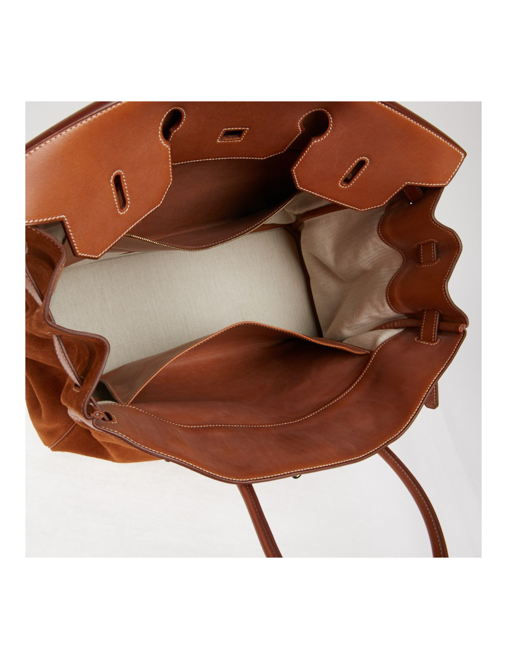 Sac Hermes Grizzly Birkin 40 bi-matière gold