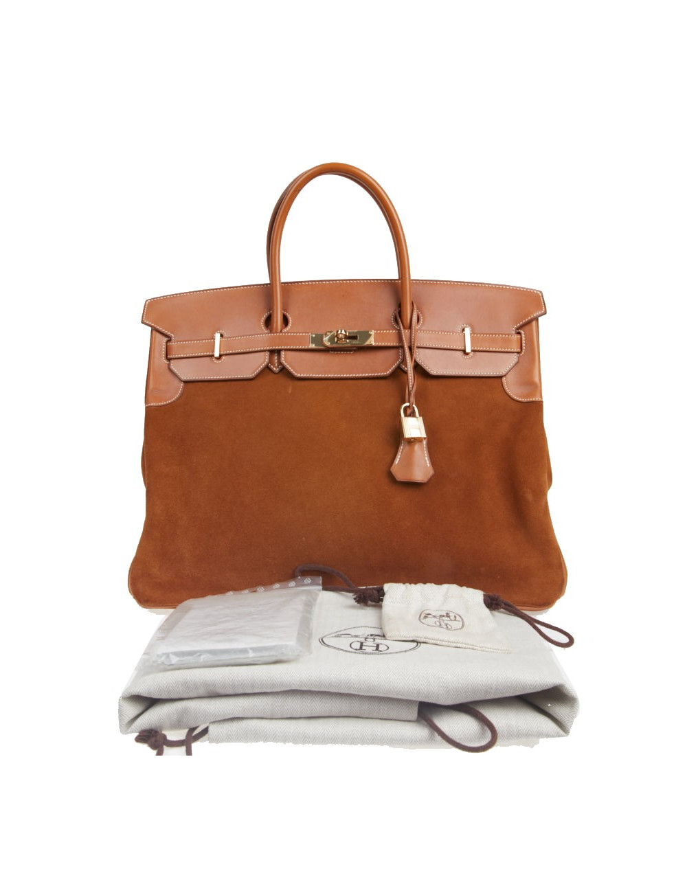 Sac Hermes Birkin 40 bi-matière gold