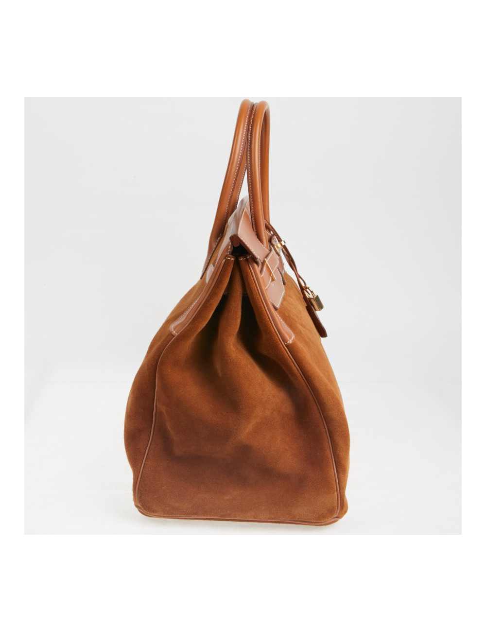 Sac Hermes Grizzly Birkin 40 bi-matière gold