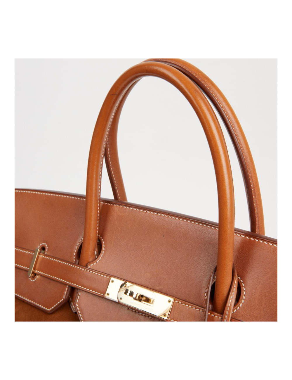 Sac Hermes Grizzly Birkin 40 bi-matière gold