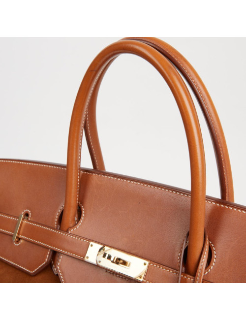 Sac Hermes Grizzly Birkin 40 bi-matière gold