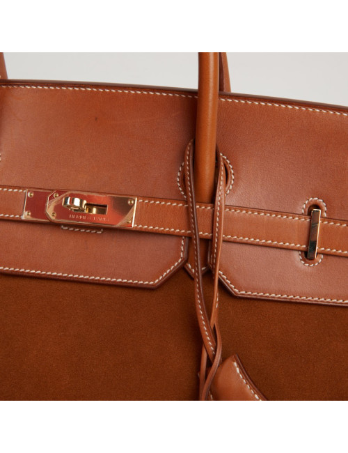 Sac Hermes Birkin 40 bi-matière gold