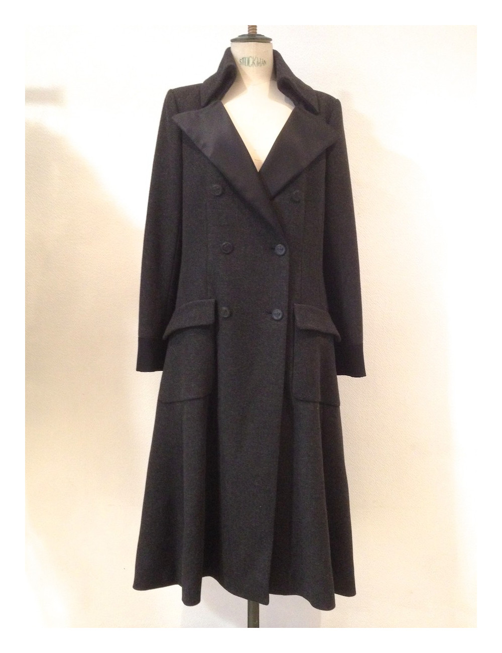 Manteau CHANEL laine et soie T42