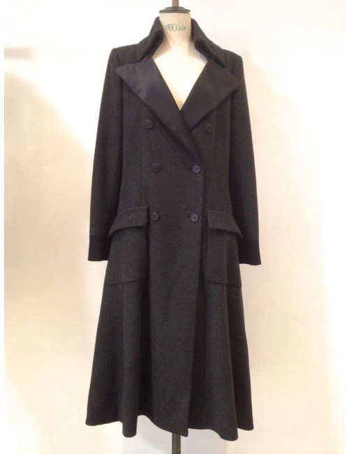 Manteau CHANEL laine et soie T42