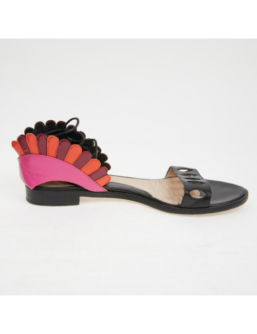 Sandales T 38 PAULA CADEMARTORI cuir multicolore