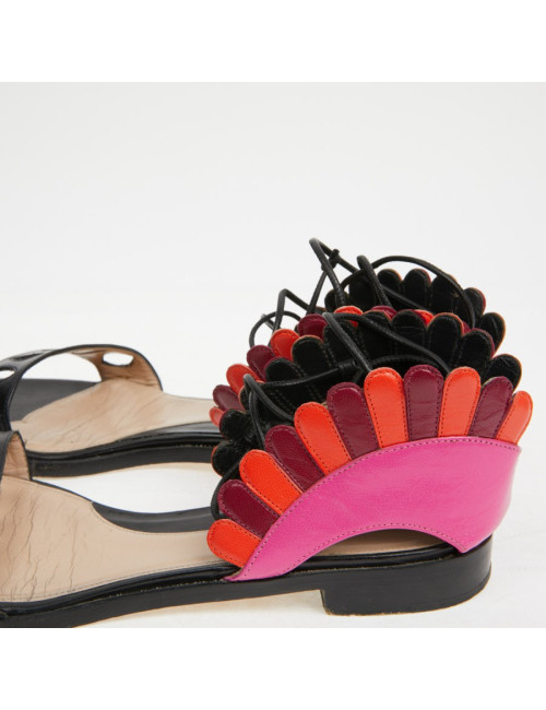 Sandales T 38 PAULA CADEMARTORI cuir multicolore