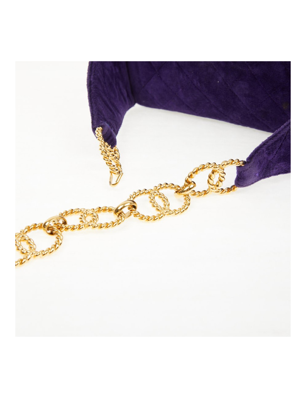 Ceinture banane CHANEL velours violet Vintage