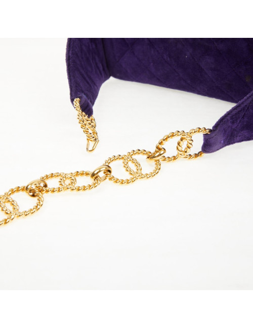 Ceinture banane CHANEL velours violet Vintage