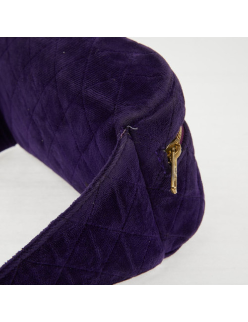 Ceinture banane CHANEL velours violet Vintage