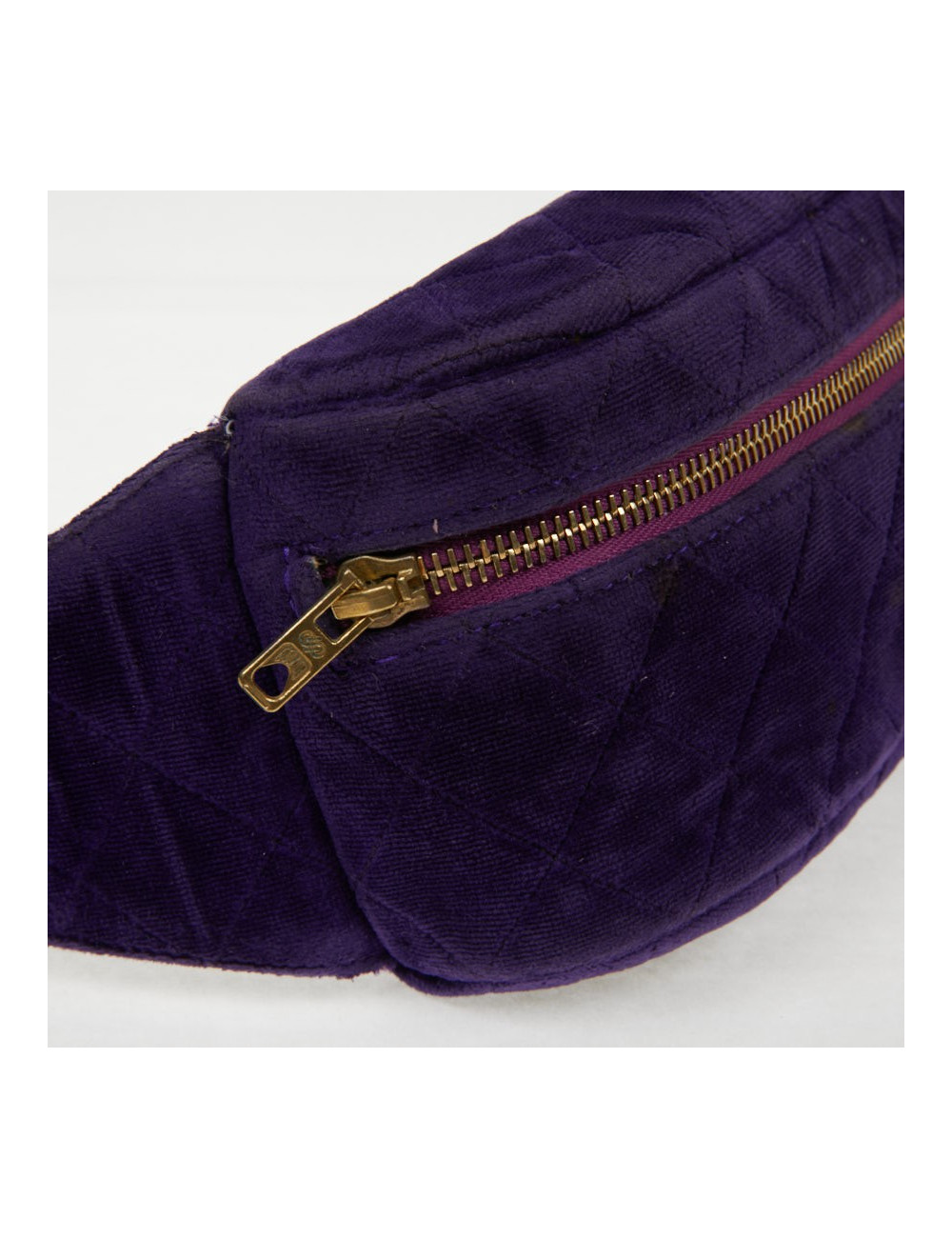 Ceinture banane CHANEL velours violet Vintage