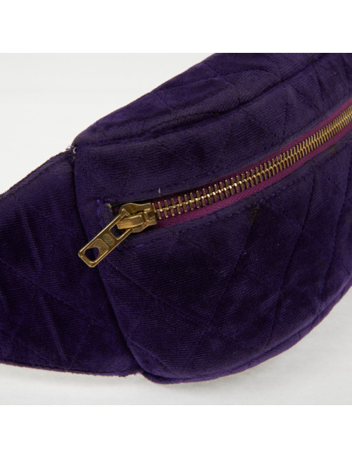 Ceinture banane CHANEL velours violet Vintage