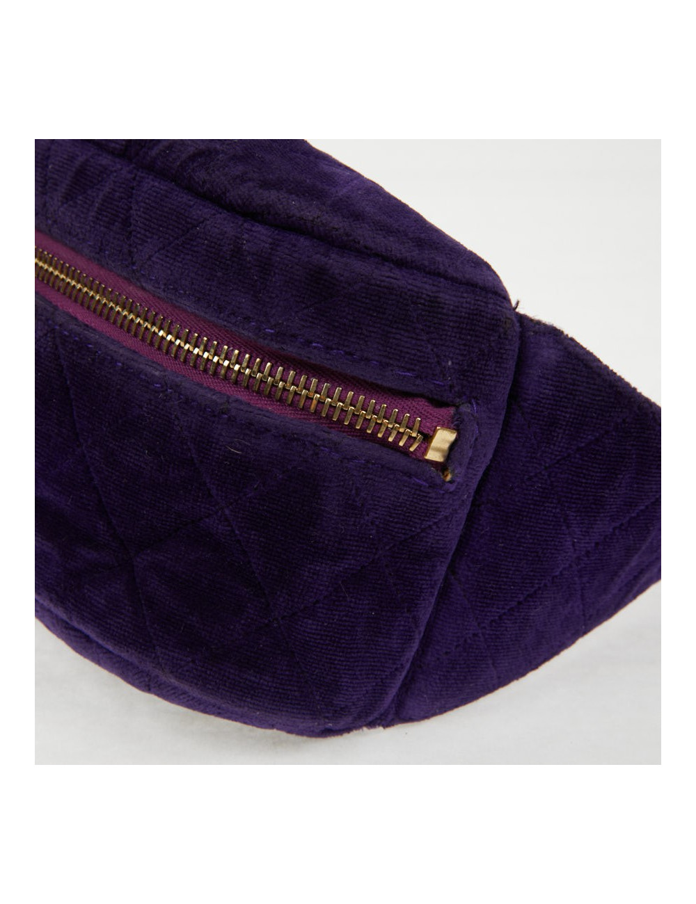Ceinture banane CHANEL velours violet Vintage