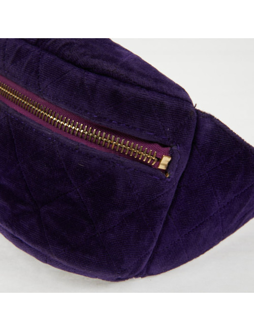 Ceinture banane CHANEL velours violet Vintage