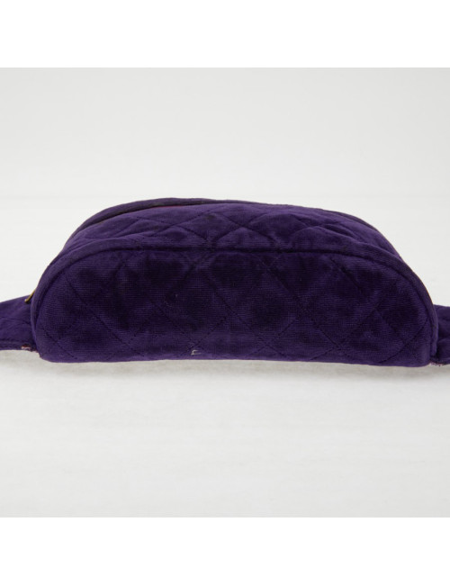 Ceinture banane CHANEL velours violet Vintage