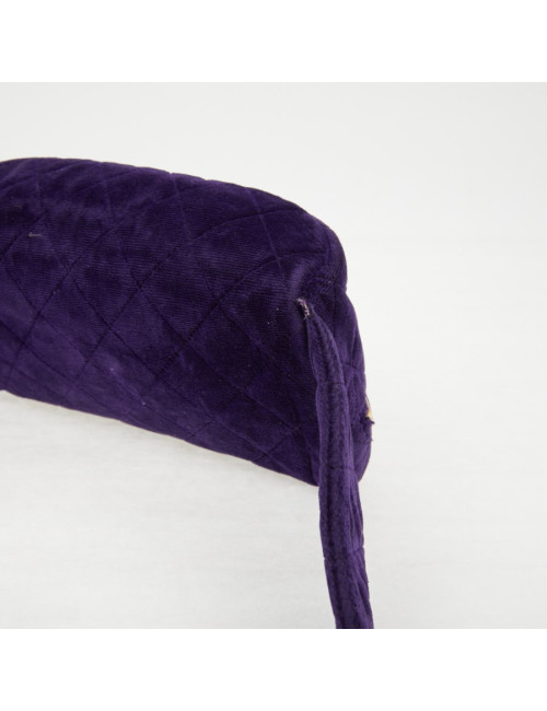 Ceinture banane CHANEL velours violet Vintage