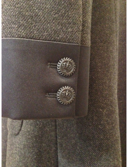 Manteau CHANEL laine et soie T42