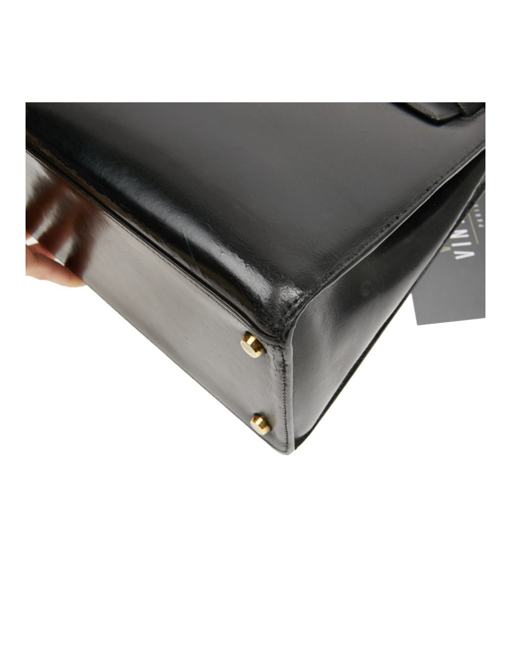  Sac cuir box noir HERMES Kelly 32