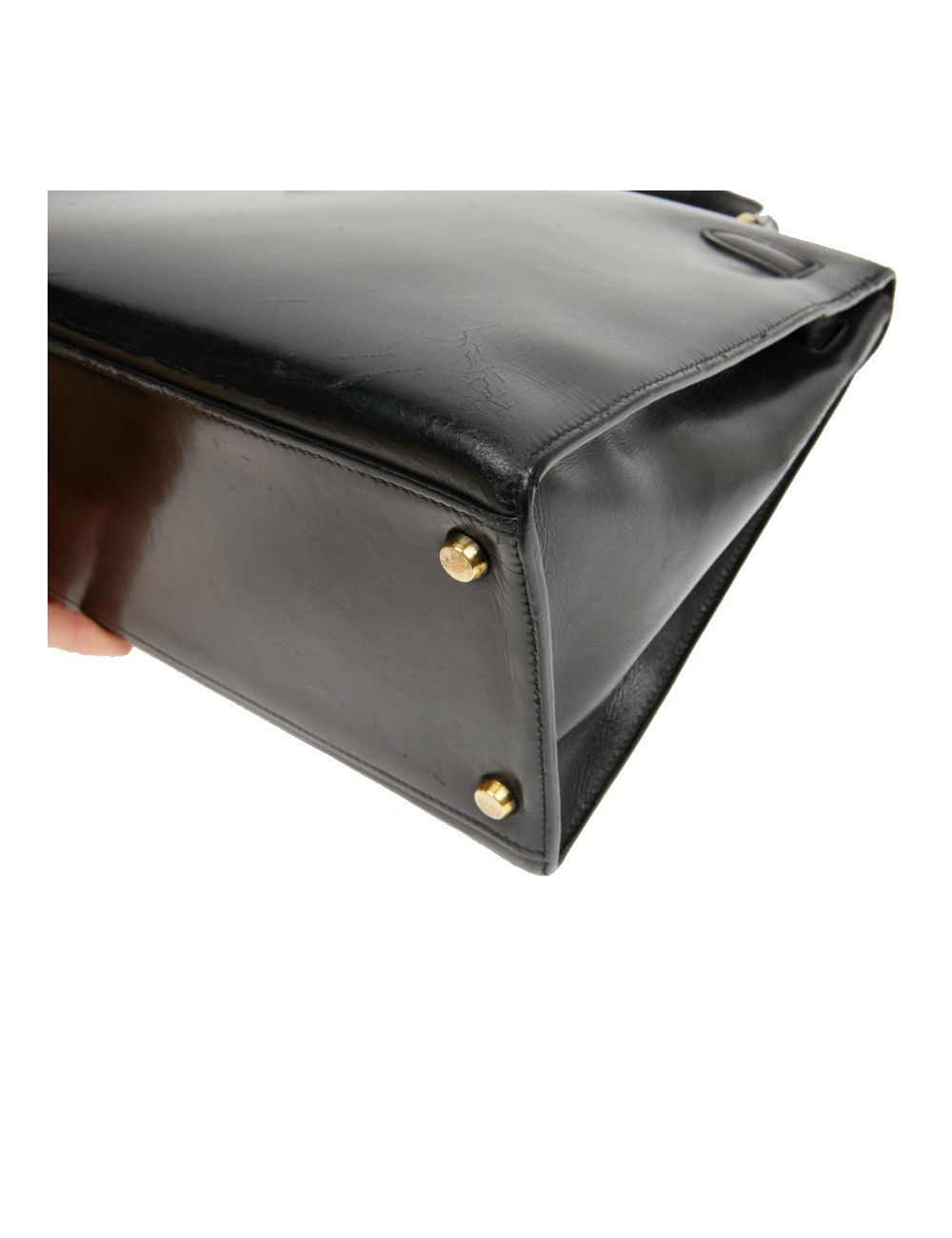  Sac cuir box noir HERMES Kelly 32