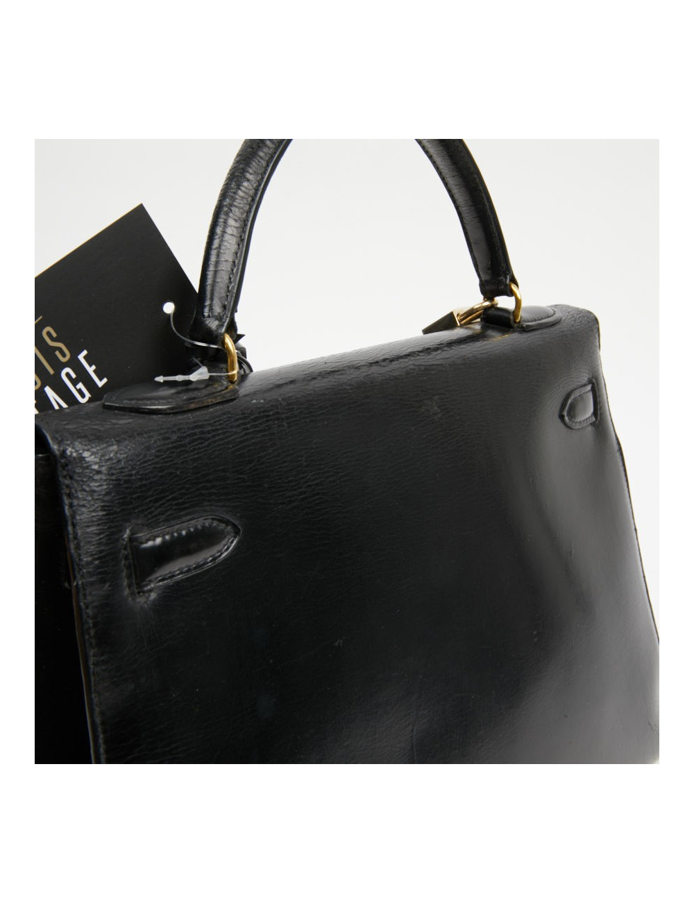  Sac cuir box noir HERMES Kelly 32