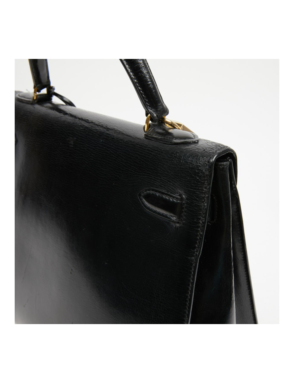  Sac cuir box noir HERMES Kelly 32