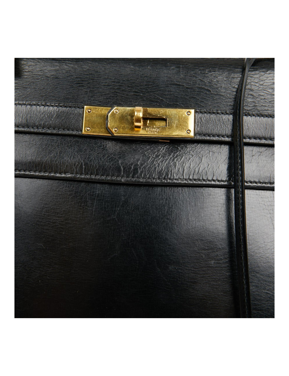  Sac cuir box noir HERMES Kelly 32