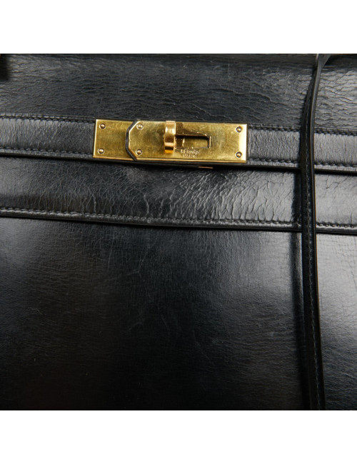  Sac cuir box noir HERMES Kelly 32