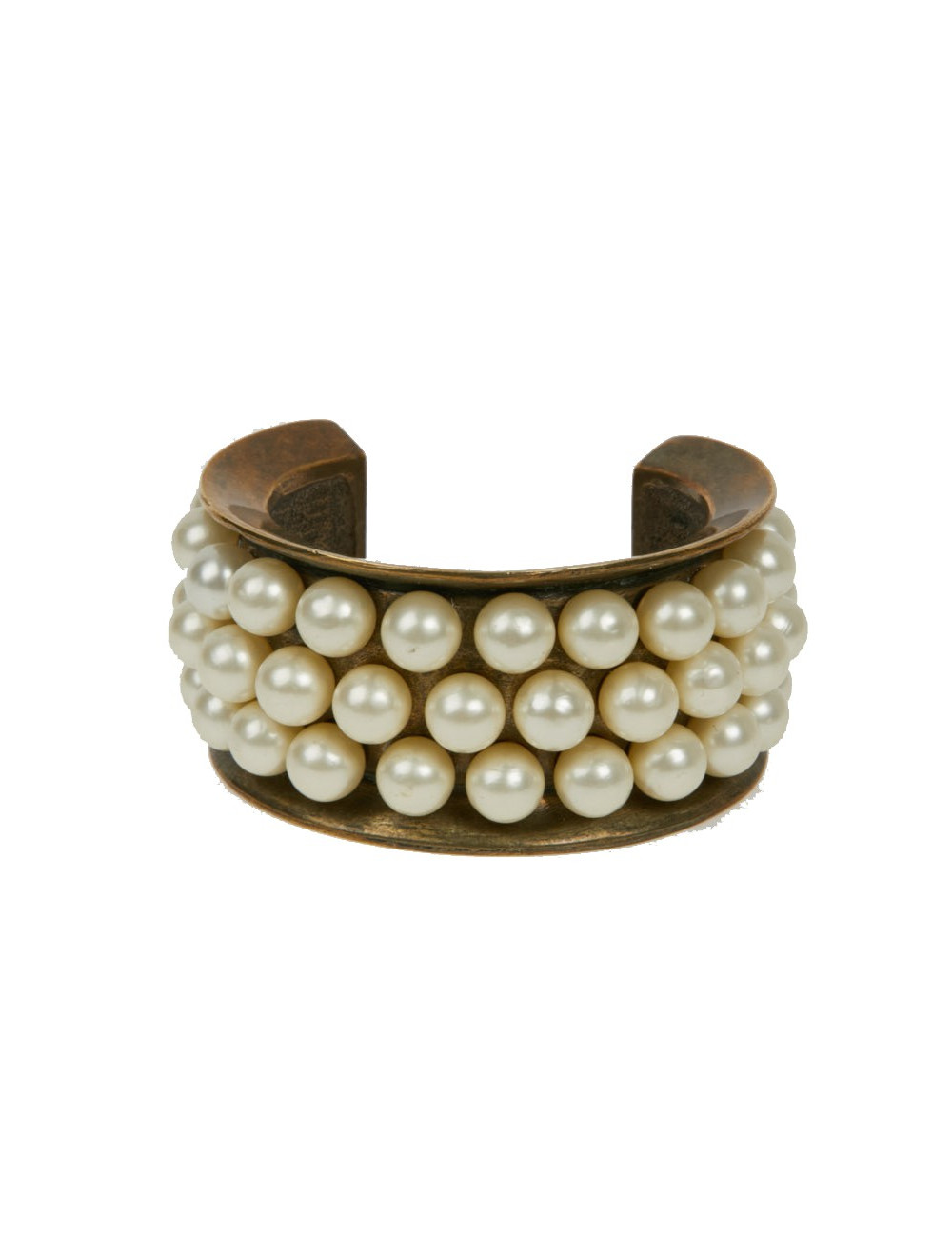 Manchette CHANEL rigide perles nacrées