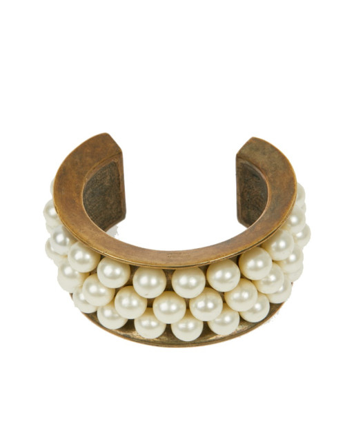 Manchette CHANEL rigide perles nacrées