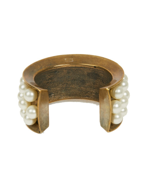 Manchette CHANEL rigide perles nacrées