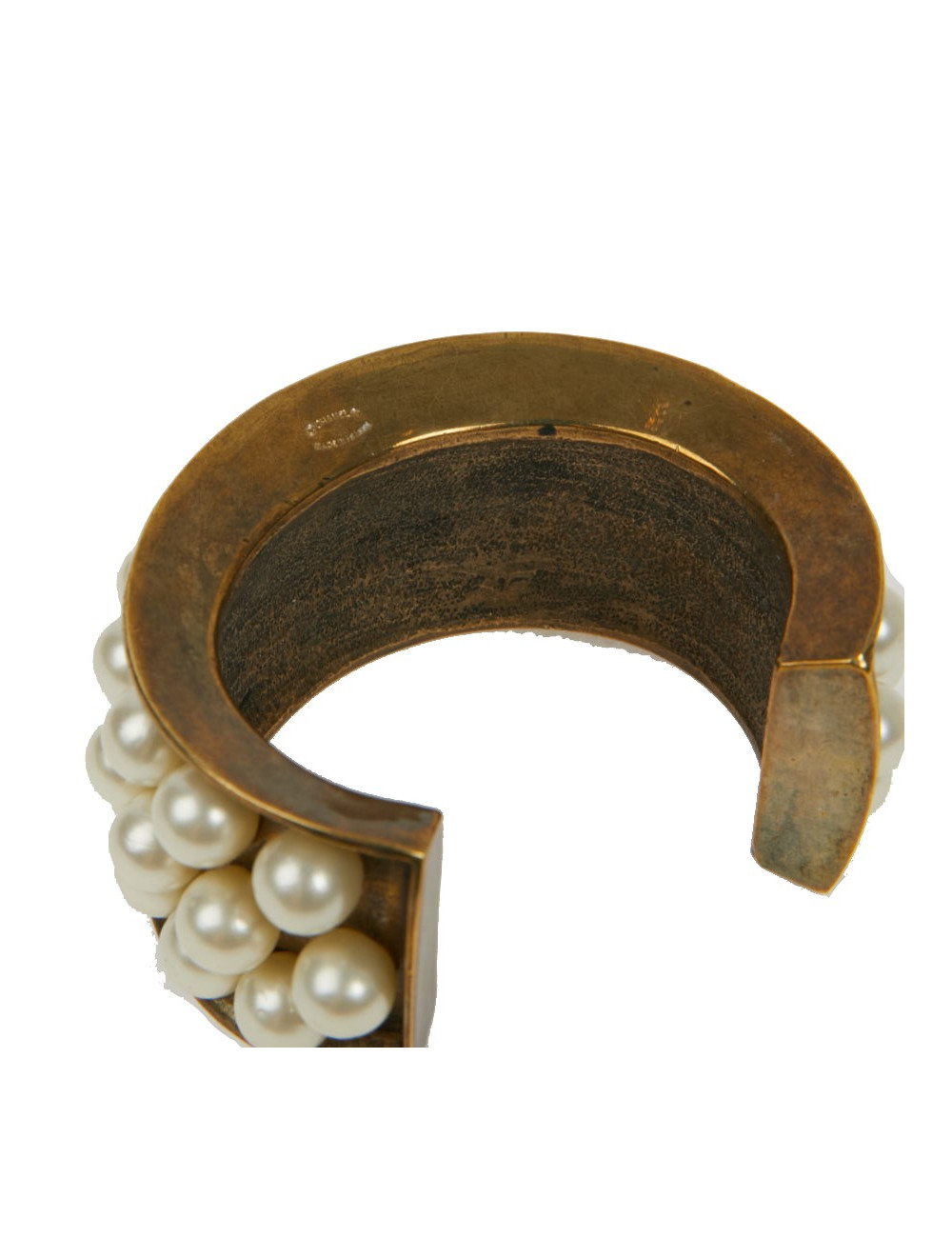 Manchette CHANEL rigide perles nacrées