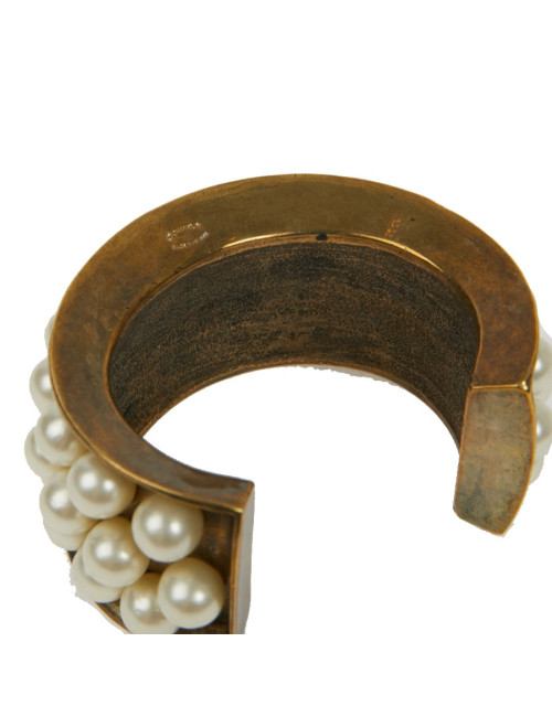 Manchette CHANEL rigide perles nacrées