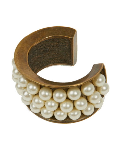 Manchette CHANEL rigide perles nacrées