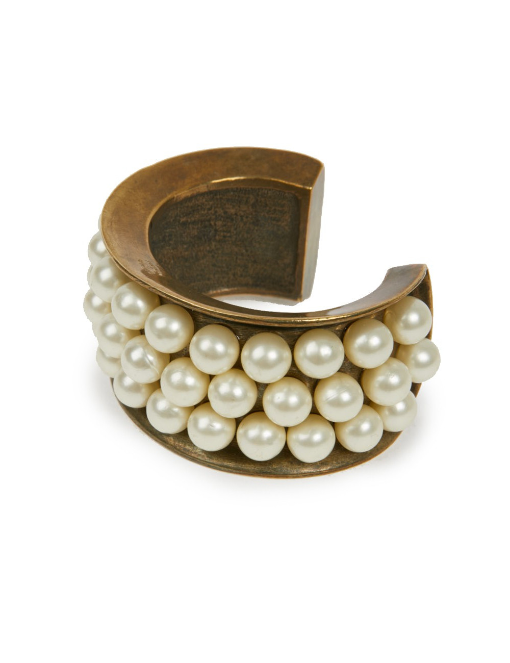 Manchette CHANEL rigide perles nacrées
