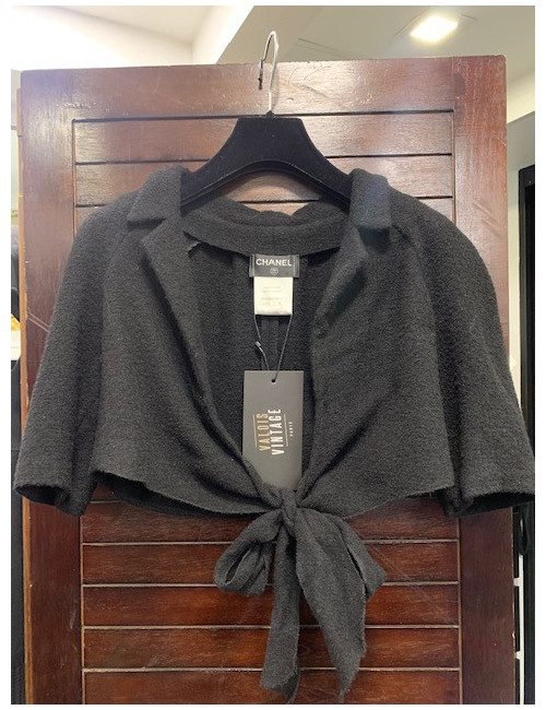 Boléro T 36 CHANEL tweed noir