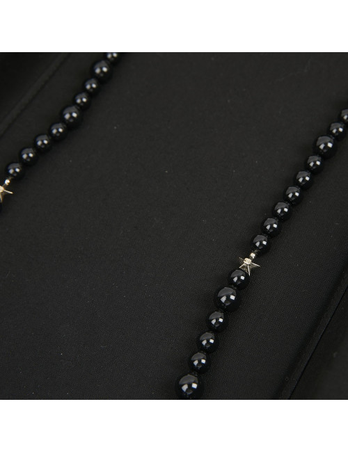 Sautoir CHANEL perles noires