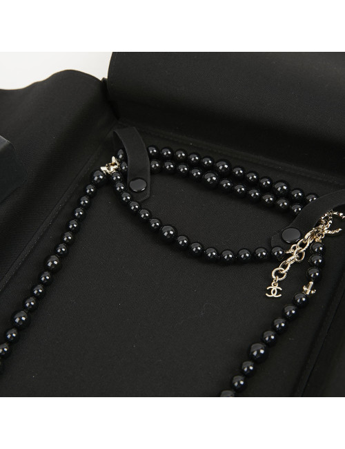 Sautoir CHANEL perles noires