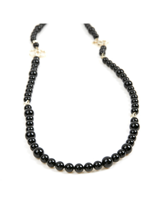 Sautoir CHANEL perles noires