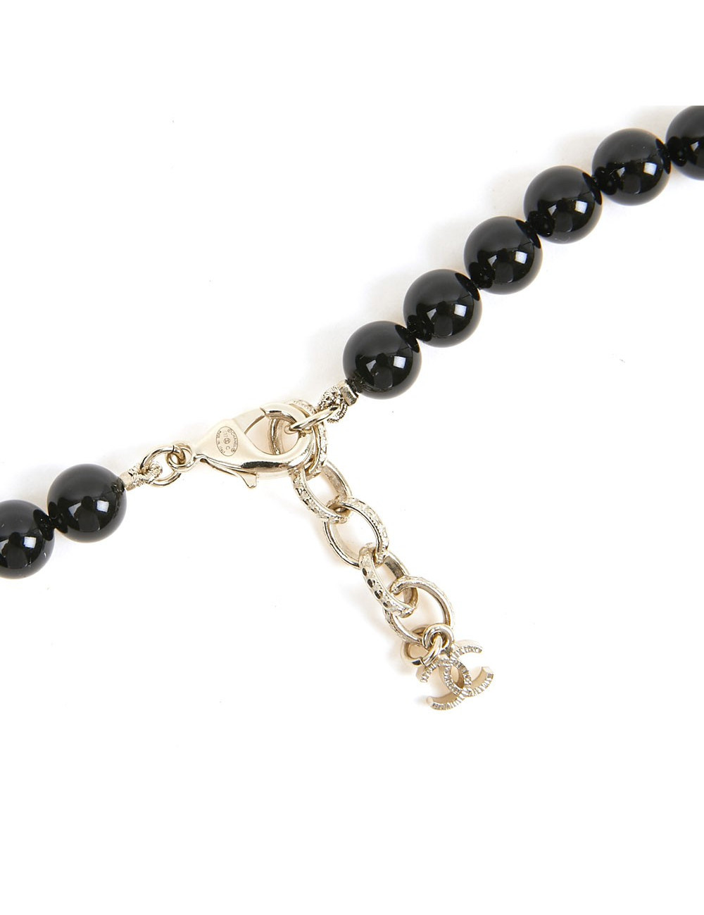 Sautoir CHANEL perles noires