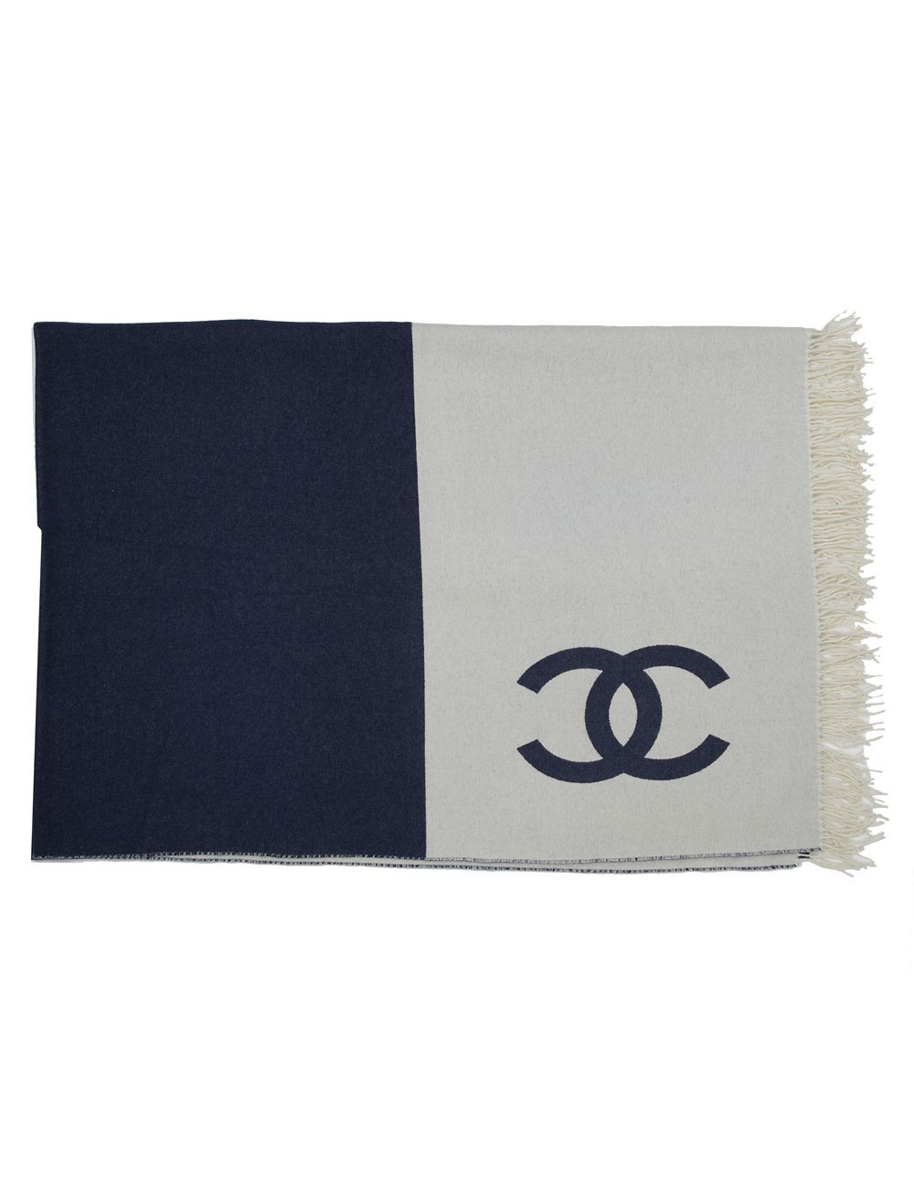 Plaid CHANEL bicolore laine et cachemire