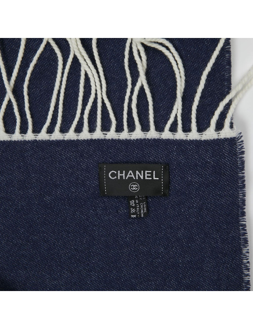 Plaid CHANEL bicolore laine et cachemire