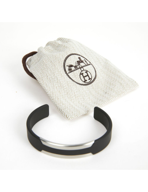 HERMES Rigid Men Bracelet in Two-ton Metal