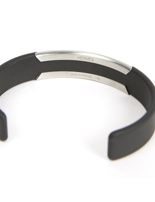 HERMES Rigid Men Bracelet in Two-ton Metal